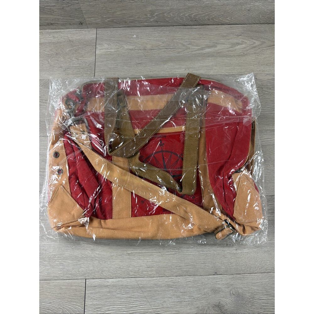 The Barrel Shack Rose Messenger Bag Red Compass Brown Handmade Bag $270